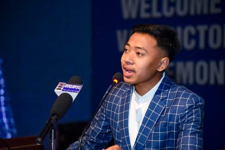 Addressing the audience
